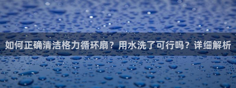 凯发网网站：如何正确清洁格力循环扇？用水洗了可行吗？详细解析